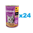 WHISKAS Adult 24x400 g teljes értékű nedves eledel felnőtt macskáknak csirkemellel mártásban