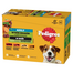 PEDIGREE Adult Choice of Flavors zöldségekkel 12x100g teljes értékű nedves eledel felnőtt kutyáknak, marhahús és bárányhús keverékével, marhahús és máj keverékével, csirkével, pulykával, mártásban