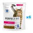 PERFECT FIT Adult 1+ 6x750 g friss lazacban gazdag száraz teljes értékű eledel felnőtt macskáknak