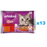 WHISKAS Adult tasak 52x85g Classic Sets nedves macskaeledel zselés darabokban marhahússal és baromfival, bárányhússal és kacsával