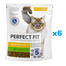 PERFECT FIT Sensitive 1+ 6x750 g pulykában gazdag száraz teljes értékű eledel felnőtt macskák számára