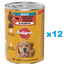 PEDIGREE Adult  12x400g teljes értékű nedves eledel felnőtt kutyáknak, marhahús és máj keverékkel, zselében