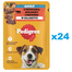 PEDIGREE Adult 24x100g teljes értékű nedves eledel felnőtt kutyáknak, marhahús és máj keverékkel, zselében