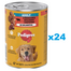 PEDIGREE Adult 24x400 g teljes értékű nedves eledel felnőtt kutyáknak, marhahús és máj keverékkel, zselében