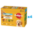 PEDIGREE Junior Choice of Flavors rizzsel tasakok 48x100g teljes értékű nedves eledel kölyökkutyáknak, darabokban, marhahús és máj keverékkel és rizzsel, csirkével és rizzsel, bárányhús és máj keverékkel és rizzsel, baromfival és rizzsel, zselében