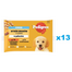 PEDIGREE Junior Choice of Flavors rizses tasak 52x100g teljes értékű nedves eledel kölyökkutyáknak, darabokban, marhahús és máj keverékével és rizzsel, csirkével és rizzsel, zselében