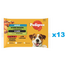 PEDIGREE Adult Choice of Flavors zöldségekkel 52x100g teljes értékű nedves eledel felnőtt kutyáknak, marhahús és bárányhús keverékével, pulykával, mártásban
