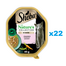 SHEBA Nature’s Collection tacka 22x85 g mokra karma pełnoporcjowa dla dorosłych kotów kawałki z łososiem przybranym groszkiem w sosie