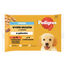 PEDIGREE Junior Choice of Flavors rizses tasak 4x100g teljes értékű nedves eledel kölyökkutyáknak, darabokban, marhahús és máj keverékével és rizzsel, csirkével és rizzsel, zselében