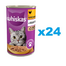 WHISKAS Adult puszka 24x400 g - mokra karma pełnoporcjowa dla dorosłych kotów, kawałki z kurczakiem w galaretce