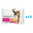 PERFECT FIT Adult saszetka 52x85g mokra karma dla kota w sosie z kurczakiem i groszkiem, z wołowiną i marchewką