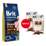 BRIT Premium By Nature Junior Medium M Chicken 15 kg + WOOLF Chicken And Rawhide Twister 2 x 100 g szárított bőr csirkehússal körbetekerve AJÁNDÉKBA
