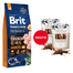 BRIT Premium By Nature Senior Small Medium S+M Chicken 15 kg + WOOLF Chicken And Rawhide Twister 2 x 100 g szárított bőr csirkehússal körbetekerve AJÁNDÉKBA