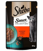 SHEBA Sauce Collection Lédús ízek 85 g nedves teljes értékű eledel felnőtt macskáknak marhahúsos szósszal
