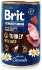 BRIT Premium by Nature 6 x 400 g pulyka és máj nedves kölyökeledel