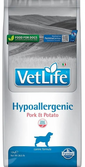 FARMINA VetLife Hypoallergenic Pork Potato felnőtt kutyáknak 12kg