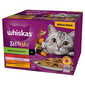 WHISKAS Adult Tasty Mix Chef's Choice mártásban 24x85 g darabok marhahússal, lazaccal, csirkével és pulykával, csirkével és tőkehallal felnőtt macskák számára