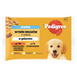 PEDIGREE Junior Choice of Flavors rizses tasak 4x100g teljes értékű nedves eledel kölyökkutyáknak, darabokban, marhahús és máj keverékével és rizzsel, csirkével és rizzsel, zselében